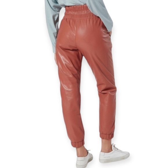 JOIE Caramel Faux Leather Jogger Style Pants - Picture 4 of 9